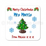 Personalised Christmas Teacher Coaster